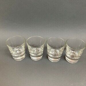 Glass Shot Glasses Clear 2 3/8" Lot of 4 Vintage